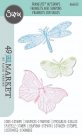 Sizzix Framelits Die Set - Engraved Wings by 49 and Market (3 pack with 3 Stamps)