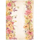 Stamperia A4 Rice Paper Sheet - Woodland Floral Borders