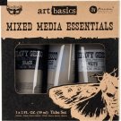 Prima Finnabair Art Basics Mixed Media Essentials - Clear, White & Black Gesso (3 pack)