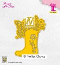 Nellies Choice Shape Dies - Boot with Flowers