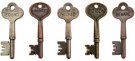 Tim Holtz Idea-Ology Metal Word Keys - Halloween Antique Nickel Brass Copper (5 pack)