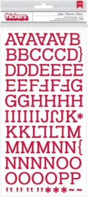 Kringle & Co. Thickers Alphabet Stickers - Glossy Chipboard Jingle/Crimson