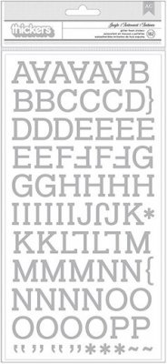 Kringle & Co. Thickers Alphabet Stickers - Glossy Chipboard Jingle/Silver
