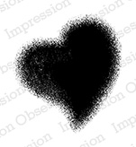 Impression Obsession Rubber Stamp - Spatter Heart