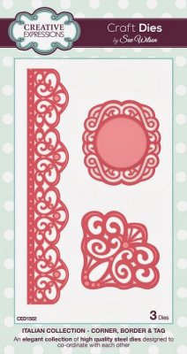 Creative Expressions Dies by Sue Wilson - Italian Collection Corner Border and Tag Die (3 dies)