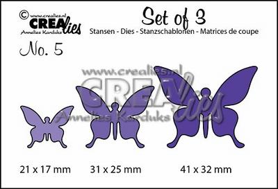 Crealies Set of 3 dies no. 5 Butterflies 1