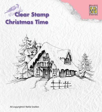 Nellies Choice Clearstamp - Christmas Time Snowy House