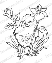 Impression Obsession Cling Rubber Stamps - Chick