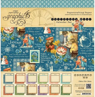 Graphic 45 - 12" x 12" Childrens Hour Calendar Pad (24 sheets)