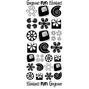 Anitas Peel Off Outline Stickers Fab Retro Shapes Silver