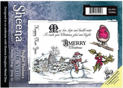 Sheena Douglass Perfect Partner Scenic Winter A5 Unmounted Rubber Stamp - Christmas Tidings