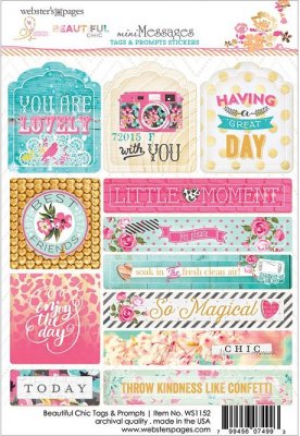 Websters Pages Beautiful Chic Stickers - Tags & Prompts