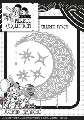 Yvonne Creations Dies - Pretty Pierrot Filigree Moon