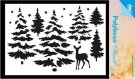 Joy Crafts A6 Mask Stencil - Pine Trees and Reindeer