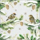 CraftEmotions Servetter / Napkins - Sparrows In Snow