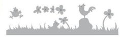 CraftEmotions Dies - Chicken, Grass, Rooster with Chicks