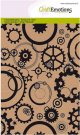 CraftEmotions A6 Clearstamp Set - Background Gears