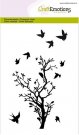 CraftEmotions A6 Clearstamp Set - Branch With Birds