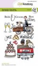 CraftEmotions A6 Clearstamp Set - Just Married