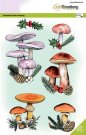CraftEmotions A5 Clearstamp Set - Christmas Mushrooms Dimensional Stamps