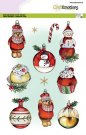 CraftEmotions A5 Clearstamp Set - Christmas Balls Snowman Bear Dimensional Stamps
