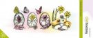 CraftEmotions Slimline Clearstamps - Easter Eggs Dimensional