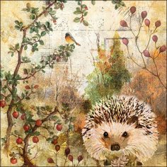 Ambiente 33 x 33cm Napkins / Serviettes - Autumn Hedgehog (20 pack)