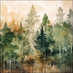Ambiente 33 x 33cm Napkins / Serviettes - Evergreen trees (20 pack)