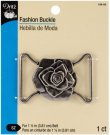 Dritz Fashion Buckle For 1.5" Wide Belt - Antique Silver Rose Design
