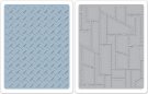 Sizzix Texture Fades Embossing Folders 2 Pack - Diamond Plate & Riveted Metal Set by Tim Holtz