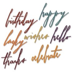 Sizzix Thinlits Die Set - Handwritten Celebrate by Tim Holtz