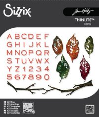 Sizzix Thinlits Die Set - Vault Leaves + Sticks by Tim Holtz (43 dies)