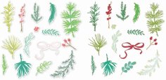 Sizzix Clear Stamp Set & Framelits Dies - Winter Greenery by Vicki Boutin (47 pack)