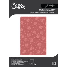 Sizzix Texture Fades A5 Embossing Folder - Holly Poinsettia by Tim Holtz