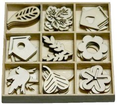 CraftEmotions Wooden Ornament Box - Garden no. 1