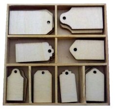 CraftEmotions Wooden Ornament Box - Labels