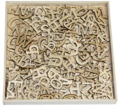 CraftEmotions Wooden Ornament Box - Alphabet Small