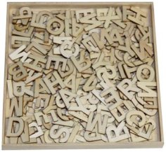 CraftEmotions Wooden Ornament Box - Alphabet Basic Small