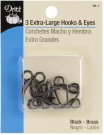 Dritz Extra-Large Hooks & Eyes - Black (3 pack)