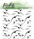 Picket Fence Studios 4"x4" Stamp Set - Birds In Flight