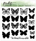 Picket Fence Studios 6"x6" Clear Stamp Set - Butterfly Beauties