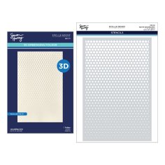 Spellbinders 3D Embossing Folder & Stencil Bundle - Cascading Coneflowers Cascading Dots