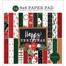 Carta Bella 6"x6" Paper Pad - Happy Christmas (24 sheets)