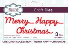 Creative Expressions Craft Dies - One-liner Collection Merry Happy Christmas