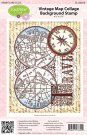 Justrite Cling Stamp Set - Vintage Map Collage Background Stamp