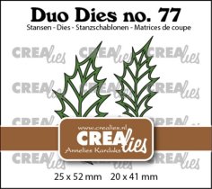 Crealies Duo Dies - No. 77 Leaves 22 Open Holly Leaf