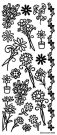 Dovecraft Peel Off Outline Sticker Gold Flowers (DCPO71)