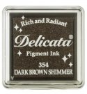 Tsukineko Delicata Small Inkpads - Dark Brown Shimmer