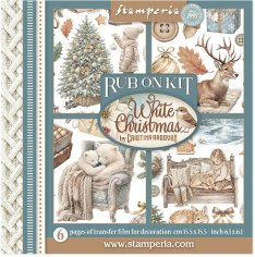 Stamperia 15,5x15,5cm Rub-On Assortment - White Christmas (6 sheets)