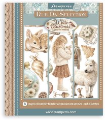 Stamperia Rub-On 20,5x23cm Assortment - White Christmas (6 sheets)